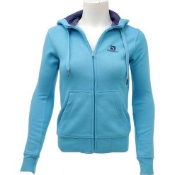 Salomon Logo FZ Hoodie 353486 bluzy damskie niebieskie XS. Niebieskie bluzy damskie Salomon, s, bez wzorów, z bawełny, bez rękawów, bez kaptura. W wyprzedaży za 109,99 zł.