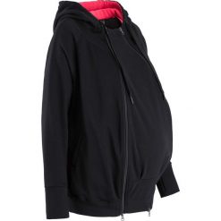 Bluza ciążowa rozpinana, z wstawką niemowlęcą bonprix czarny. Czarne bluzy ciążowe marki bonprix. Za 89,99 zł.