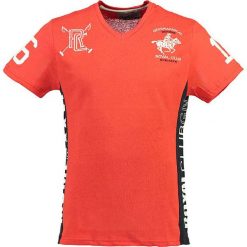 Koszulka "Jevian" w kolorze czerwonym. Czerwone koszulki męskie Geographical Norway Men, m, z nadrukiem, z bawełny, bez kołnierzyka, bez rękawów. W wyprzedaży za 55,95 zł.