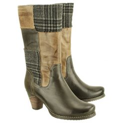 MANITU 970704-8 beige, kozaki damskie. Brązowe kozaki damskie Manitu, ze skóry, bez obcasa, na obcasie, na zamek. W wyprzedaży za 335,90 zł.