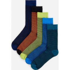 Skarpety w paski 5 pack - Zielony. Zielone skarpetki męskie Reserved, w paski. Za 39,99 zł.