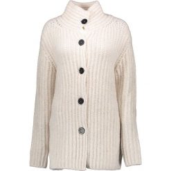 Golfy damskie: Sweter rozpinany w kolorze kremowym
