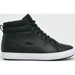 Lacoste - Trampki Straightset. Czarne trampki i tenisówki damskie marki Lacoste, ze skóry, na sznurówki. W wyprzedaży za 399,90 zł.