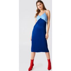 Sukienki: NA-KD Sukienka bieliźniana Color Block – Blue