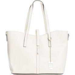 Skórzany shopper bag w kolorze beżowym - 40 x 27 x 14 cm. Brązowe torby na zakupy damskie marki Best of Italian Summer Bags, w paski, ze skóry. W wyprzedaży za 347,95 zł.