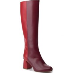 Kozaki RED VALENTINO - SQ2S0C52MHZ Dark Red DJ0. Czerwone kozaki damskie Red Valentino, ze skóry, bez obcasa, bez zapięcia. W wyprzedaży za 1959,00 zł.