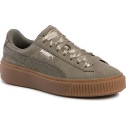 Sneakersy PUMA - Suede Platform Bubble Wn's 366439 03 Bungee Cord. Zielone półbuty damskie Puma, bez wzorów, ze skóry, bez obcasa, na płaskiej podeszwie, bez zapięcia. W wyprzedaży za 339,99 zł.