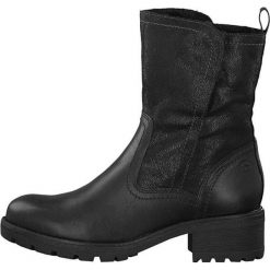 Tamaris Damskie botki 1-1-26462-23-001 Black (rozmiar 40). Czarne botki damskie Tamaris, na niskim obcasie, bez zapięcia. W wyprzedaży za 327,00 zł.