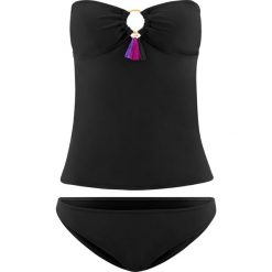 Tankini (2 części) bonprix czarny. Czarne stroje kąpielowe damskie bonprix, bez wzorów. Za 89,99 zł.