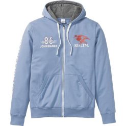 Bluza rozpinana ze specjalnym krojem na wys. brzucha Regular Fit bonprix matowy niebieski. Niebieskie bluzy męskie bonprix, s, bez wzorów, bez kołnierzyka, bez rękawów, bez kaptura. Za 109,99 zł.