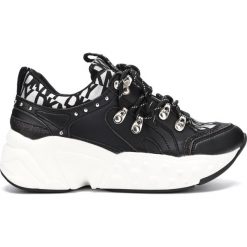 DKNY Avi Tenisówky Czarny Srebrny. Szare trampki i tenisówki damskie DKNY, z materiału. Za 636,95 zł.