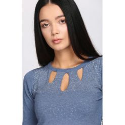 Swetry klasyczne damskie: Niebieski Sweter Self Conscious