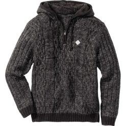 Swetry klasyczne męskie: Sweter z kapturem Slim Fit bonprix szary melanż