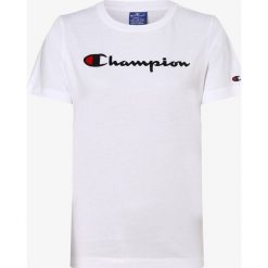 Champion - T-shirt damski, biały. Białe t-shirty damskie Champion, s, z nadrukiem, z bawełny, bez kołnierzyka. Za 159,95 zł.