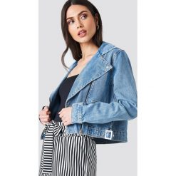 Bomberki damskie: NA-KD Trend Kurtka jeansowa Biker - Blue