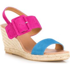 Buty damskie. Różowe koturny damskie Wittchen, bez obcasa, na koturnie, z paskami. W wyprzedaży za 199,90 zł.