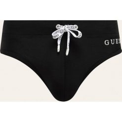 Guess Jeans - Kąpielówki. Czarne kąpielówki męskie Guess Jeans, s, z aplikacjami, z elastanu. W wyprzedaży za 119,90 zł.