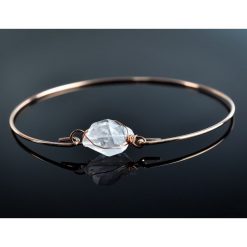 Różowo pozłacana bransoletka Herkimer. Różowe bransoletki damskie Pakamera, z diamentem, pozłacane. Za 106,00 zł.