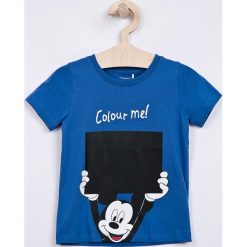 Name it - T-shirt dziecięce 92-110 cm. Niebieskie t-shirty chłopięce Name it, z nadrukiem, z bawełny, bez rękawów. W wyprzedaży za 34,90 zł.