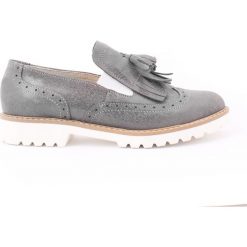 Półbuty - skóra naturalna - model 247 - kolor szary. Szare półbuty damskie Zapato, bez wzorów, ze skóry, bez obcasa, bez zapięcia. W wyprzedaży za 173,40 zł.