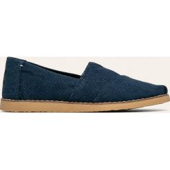 Toms - Espadryle Alpargata Crepe. Niebieskie espadryle damskie Toms, bez wzorów, z gumy, bez obcasa, na obcasie. Za 299,90 zł.