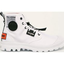 Palladium - Trampki. Białe trampki i tenisówki damskie Palladium, bez wzorów, z materiału, na sznurówki. Za 429,90 zł.