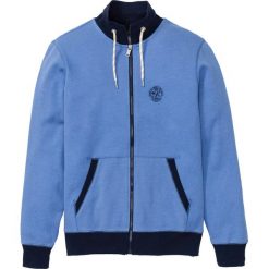Bluza rozpinana ze stójką bonprix błękitny. Niebieskie bluzy męskie bonprix, s, bez wzorów, ze stójką, bez rękawów, bez kaptura. Za 89,99 zł.