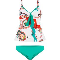 Tankini (2 części) bonprix kremowy z nadrukiem. Brązowe stroje kąpielowe dwuczęściowe damskie bonprix, z nadrukiem. Za 79,99 zł.