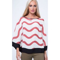Bluzka we wzory oversize kremowo-ruda MP28393. Czerwone bluzki damskie marki Fasardi, s. Za 39,00 zł.