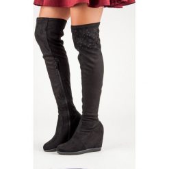 MUSZKIETERKI NA KOTURNIE. Czarne buty zimowe damskie marki Kayla, na koturnie. Za 111,00 zł.