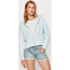 Levi's - Bluza. Niebieskie bluzy damskie Levi's®, s, bez wzorów, z bawełny, bez rękawów, z kapturem. W wyprzedaży za 139,90 zł.