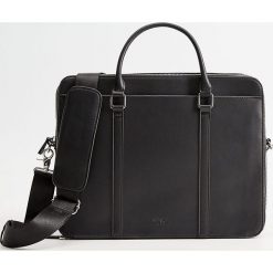 Mango Man - Torba NewYork. Czarne torby męskie skórzane Mango Man, w paski, z poliesteru. W wyprzedaży za 183,90 zł.