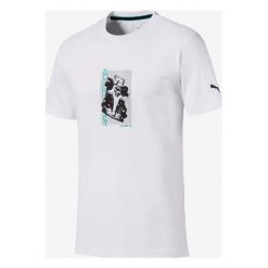 Puma Mercedes AMG Petronas Koszulka Biały. Białe podkoszulki męskie Puma, xl, z nadrukiem, z bawełny, z krótkim rękawem. Za 206,95 zł.