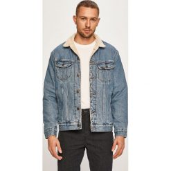 Lee - Kurtka jeansowa. Niebieskie płaszcze męskie Lee, s, bez wzorów, z bawełny, krótkie, bez kaptura. Za 499,90 zł.