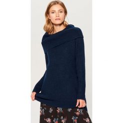 Sweter z wykładanym kołnierzem Gold Label - Zielony. Zielone swetry klasyczne damskie Mohito, l, z wykładanym kołnierzem. Za 159,99 zł.