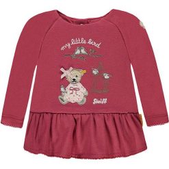Bluza w kolorze koralowym. Czerwone bluzy niemowlęce Steiff, z aplikacjami, z materiału. W wyprzedaży za 65,95 zł.