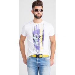 T-SHIRT Just Cavalli. Białe t-shirty męskie Just Cavalli, s, z nadrukiem, z bawełny, z okrągłym kołnierzem. Za 461,30 zł.