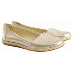 Espadryle męskie: Skórzane espadryle w kolorze złotym