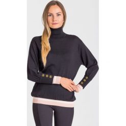 GOLF elisabetta franchi. Czarne swetry damskie Elisabetta Franchi, z aplikacjami, z wełny, bez rękawów, bez kaptura. Za 609,50 zł.