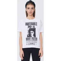 Koszulka Harry Potter - Biały. Białe koszulki damskie Sinsay, s, bez wzorów, bez kołnierzyka, bez rękawów. Za 29,99 zł.