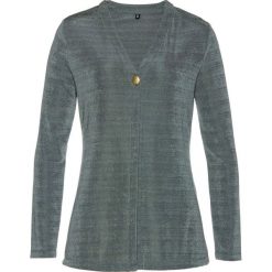 Płaszcz shirtowy "slinky" bonprix oliwkowy. Zielone kurtki damskie marki bonprix, bez wzorów, bez kaptura. Za 74,99 zł.