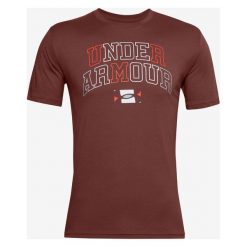 Under Armour Multicolor Collegiate Koszulka Czerwony. Czerwone podkoszulki męskie Under Armour, xxl, z nadrukiem, z bawełny, bez kołnierzyka, z krótkim rękawem, krótkie. Za 119,95 zł.
