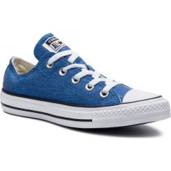 Trampki CONVERSE - Ctas Ox 164288C Totally Blue/White/Black. Niebieskie półbuty damskie Converse, bez wzorów, z gumy, bez zapięcia. W wyprzedaży za 199,00 zł.