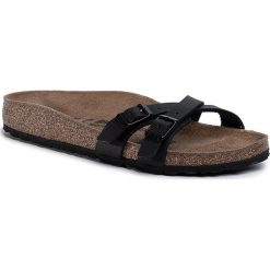 Klapki BIRKENSTOCK - Almere II 1015826 Black. Czarne klapki damskie Birkenstock, bez wzorów, ze skóry, bez obcasa. Za 259,00 zł.