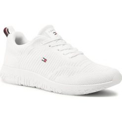 Sneakersy TOMMY HILFIGER - Corporate Knit Rib Runner FM0FM02838 White YBR. Białe sneakersy męskie TOMMY HILFIGER, bez zapięcia. Za 449,00 zł.