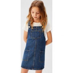 Mango Kids - Sukienka dziecięca Paula 110-164 cm. Zielone sukienki dziewczęce Mango Kids, bez wzorów, z bawełny, casualowe, bez rękawów, mini, proste. W wyprzedaży za 59,90 zł.