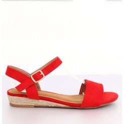 Sandałki espadryle czerwone 9R73 Red. Czerwone espadryle damskie ButyModne, bez wzorów, bez obcasa. W wyprzedaży za 73,81 zł.