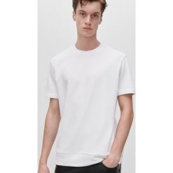 Gładki T-shirt ze ściągaczami - Biały. Białe t-shirty męskie Reserved, s, bez wzorów, bez kołnierzyka. Za 79,99 zł.