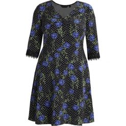Sukienki hiszpanki: Dorothy Perkins Curve FLORAL 3/4 FIT FLARE Sukienka z dżerseju black
