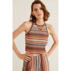 Mango - Top Misi. Pomarańczowe bluzki damskie Mango, s, bez wzorów, z elastanu, bez kołnierzyka. Za 79,90 zł.